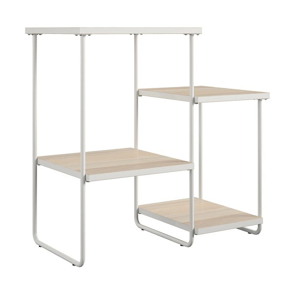 Konsolinis staliukas baltos spalvos/natūralios spalvos su uosio dekoro stalviršiu 35x67 cm Dante – Støraa