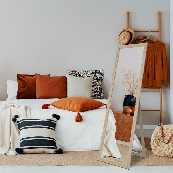 Pastatomas veidrodis su rudu rėmu Styler Sicilia, 46 x 146 cm-image-1