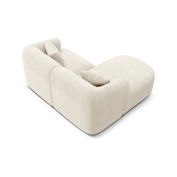 Smėlio spalvos kampinė sofa iš kordinio velveto (su kairiuoju kampu/su gultu) Campi – Cosmopolitan Design-image-3