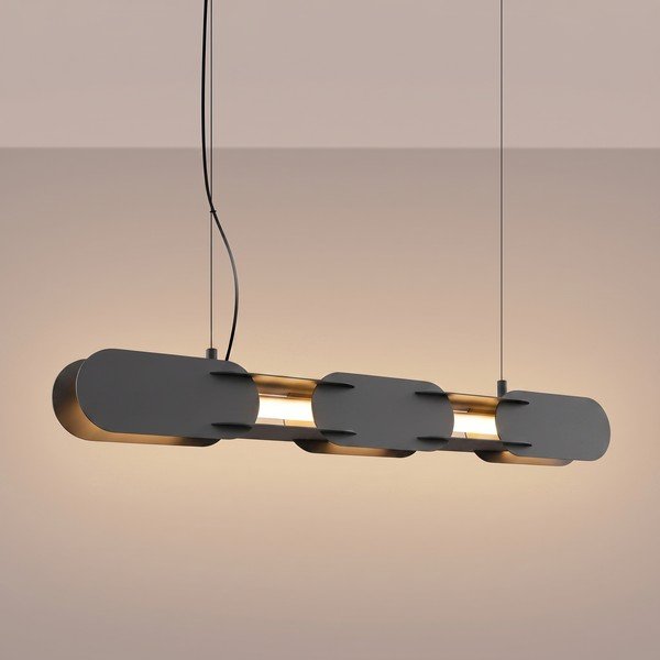 Juodos spalvos iš metalo kabantis šviestuvas LED CHAIN – Thoro-image-1