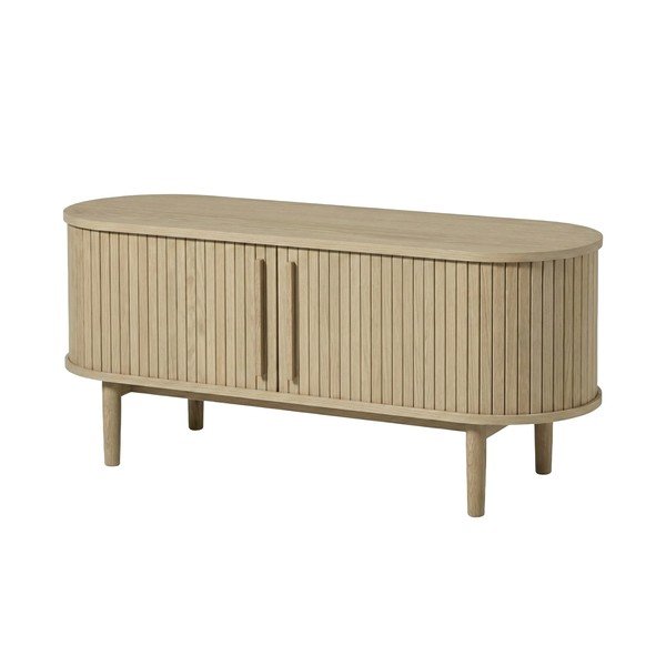 Šviesios natūralios spalvos TV spintelė iš ąžuolo 140x56x40 cm Meta – Unique Furniture