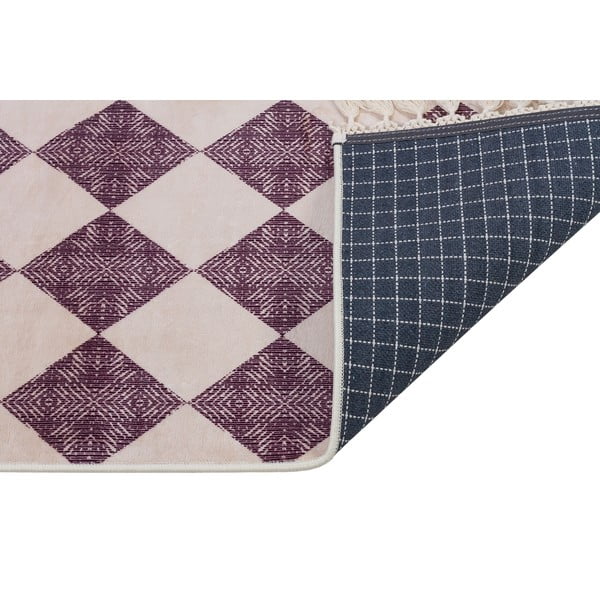 Violetinės ir smėlio spalvos plaunamas kilimas 160x100 cm - Vitaus-image-2