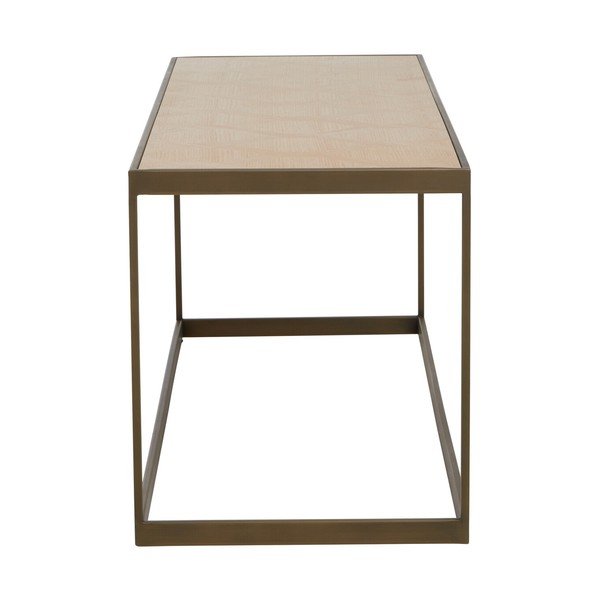 Rudos spalvos/natūralios spalvos kavos staliukas su ąžuolo dekoro stalviršiu 40x120 cm Grenoble – Premier Housewares-image-4
