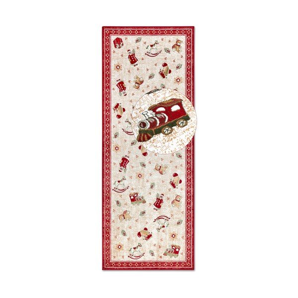 Iš medvilnės mišinio kilimas raudonos spalvos su Kalėdų motyvu 80x200 cm Toy's Delight Red Christmas – Villeroy&Boch