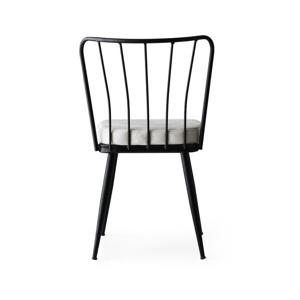 Valgomojo kėdės iš metalo baltos spalvos/juodos spalvos 2 vnt. Yildiz – Kalune Design-image-2