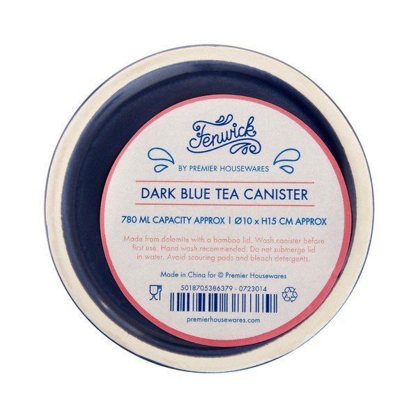 Tamsiai mėlynos spalvos arbatos indelis su bambukiniu dangteliu Premier Housewares Fenwick-image-3