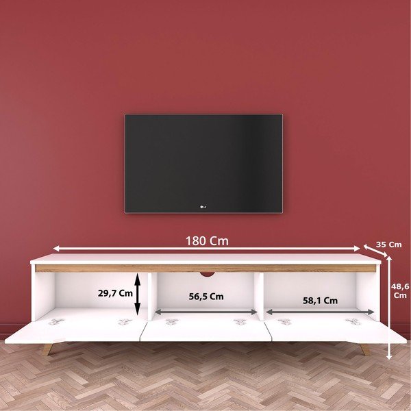 Baltas TV staliukas "Wren-image-1