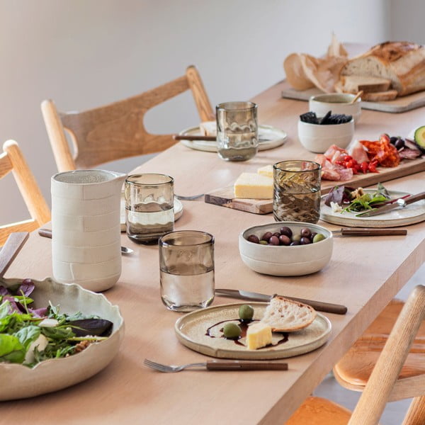 Lėkštės smėlio spalvos iš akmens 2 vnt. ø 20 cm Sand Grain – Mette Ditmer Denmark-image-4