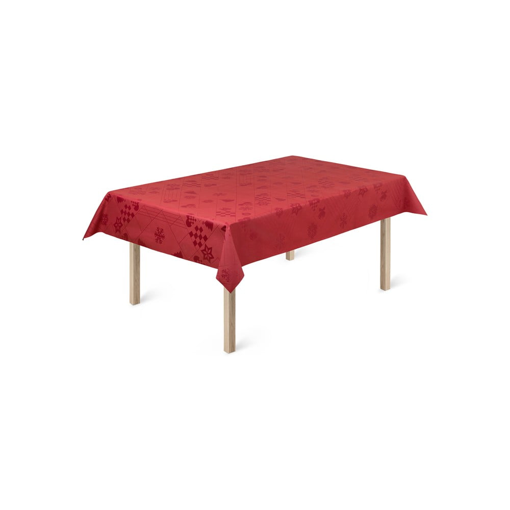 Raudona kalėdinė staltiesė su medvilne Kähler Design Natale