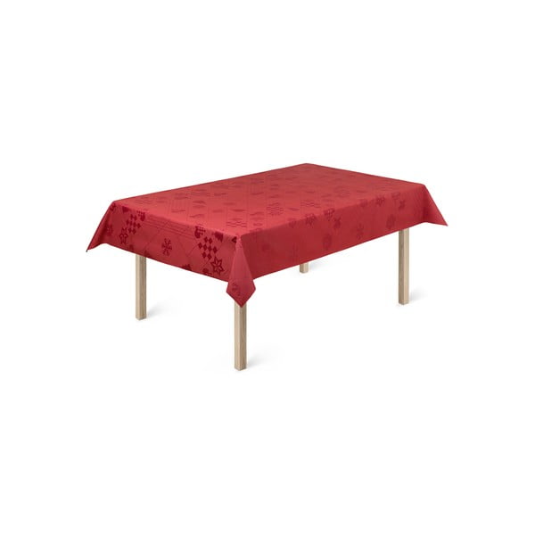 Raudona kalėdinė staltiesė su medvilne Kähler Design Natale