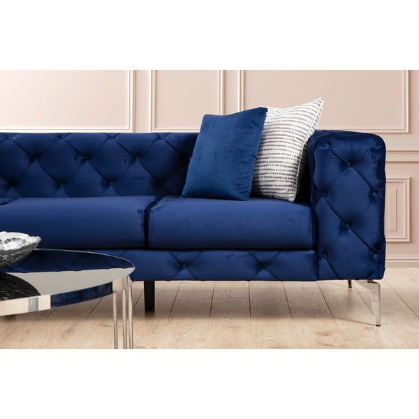 Sofa tamsiai mėlynos spalvos iš velveto 197 cm Como – Artie-image-4