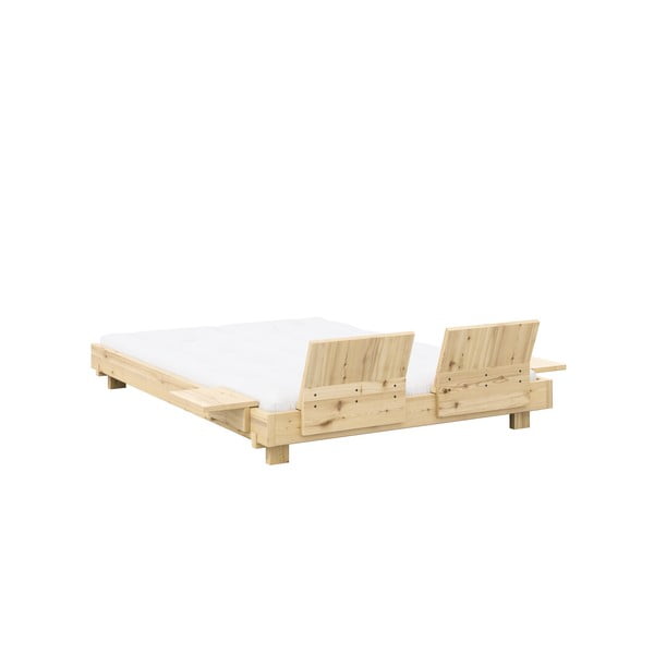 Iš pušies masyvo dvigulė lova natūralios spalvos su lovos grotelėmis 140x200 cm Social Bed – Karup Design-image-4