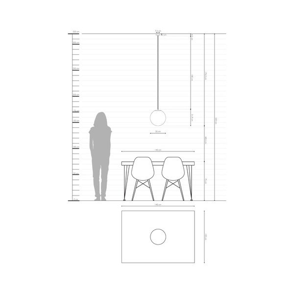 Baltas pakabinamas šviestuvas su vario spalvos lizdu Sotto Luce TSUKI L, ⌀ 30 cm-image-3