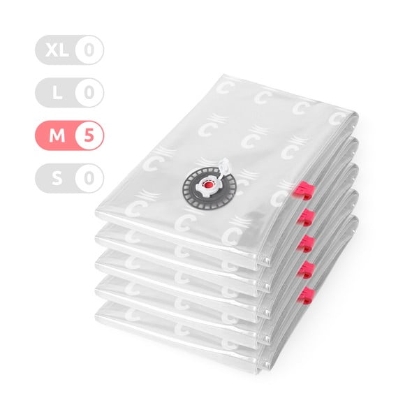 Vakuuminiai drabužių krepšiai 5 vnt. Vacuum M – Compactor-image-1