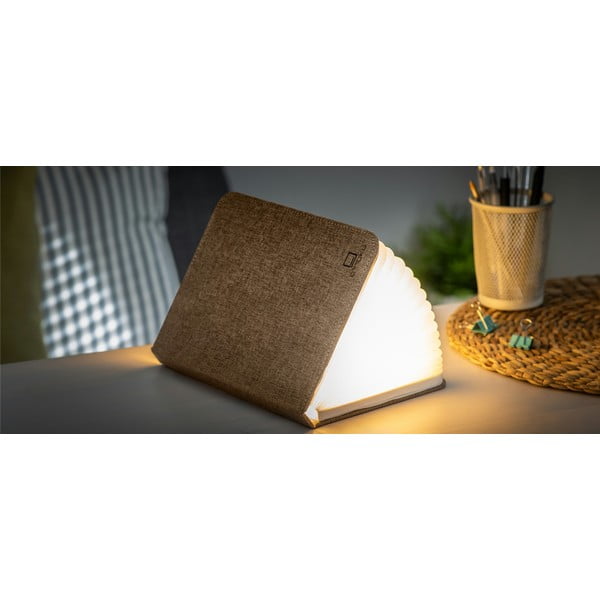 Tamsiai ruda didelė knygos formos LED stalinė lempa Gingko Booklight
