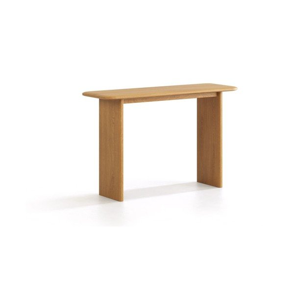 Natūralios spalvos iš ąžuolo masyvo konsolinis staliukas 40x120 cm Charlotte – Micadoni 