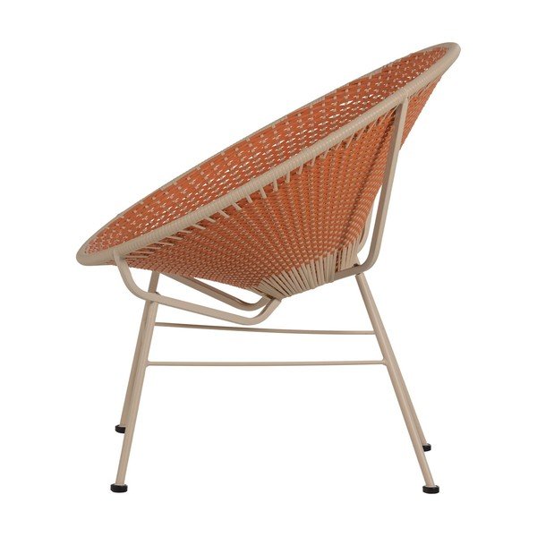 Oranžinės spalvos sodo krėslas dirbtinis rotangas Kazoun – WOOOD-image-3