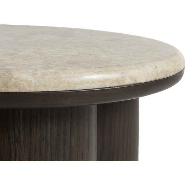 Su marmuriniu stalviršiu apvalios formos šoninis stalas ø 45 cm Piazze – Unique Furniture-image-1
