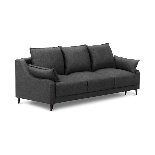 Tamsiai pilka sofa-lova su patalynės dėže Mazzini Sofas Ancolie, 215 cm-image-2
