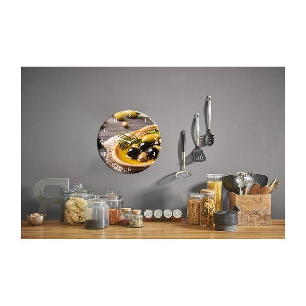 Stiklinis sieninis laikrodis Styler Gold, ø 30 cm-image-2