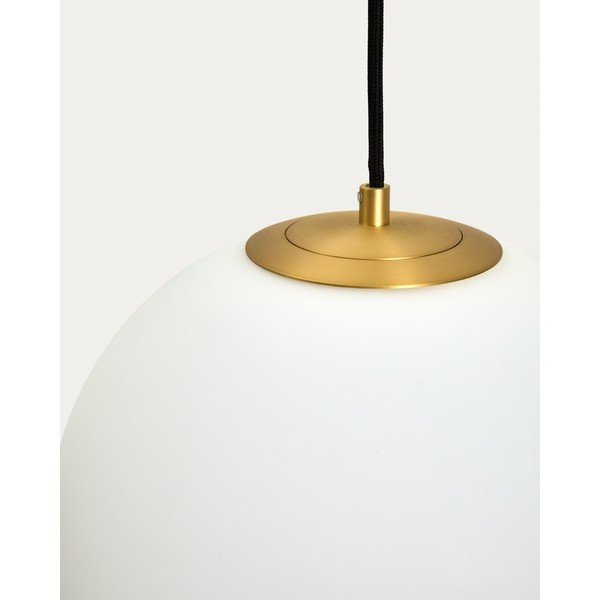 Baltos spalvos/auksinės spalvos iš metalo kabantis šviestuvas ø 30 cm su stiklo gaubtu Brisia – Kave Home-image-2