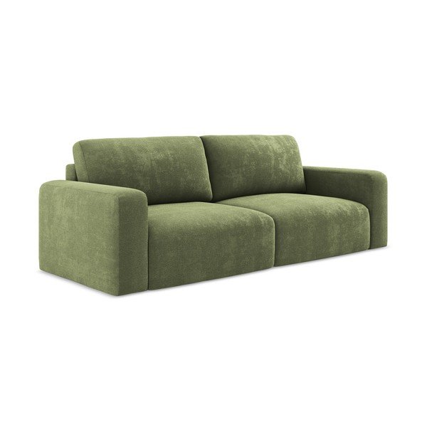 Žalios spalvos sulankstoma/su sandėliavimo vieta sofa iš šenilinio audinio 252 cm Kona – Makamii-image-2