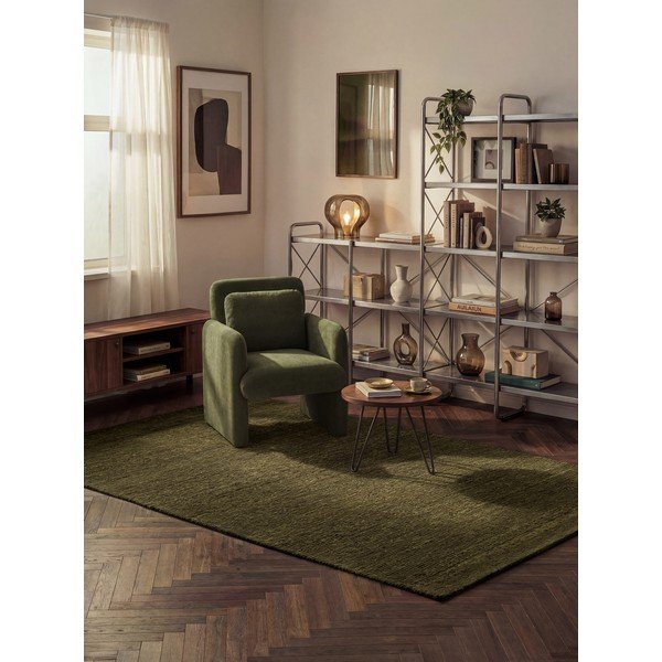 Rankų darbo tamsiai žalios spalvos iš vilnos kilimas 200x290 cm Bexley Woolwich – Ted Baker-image-1