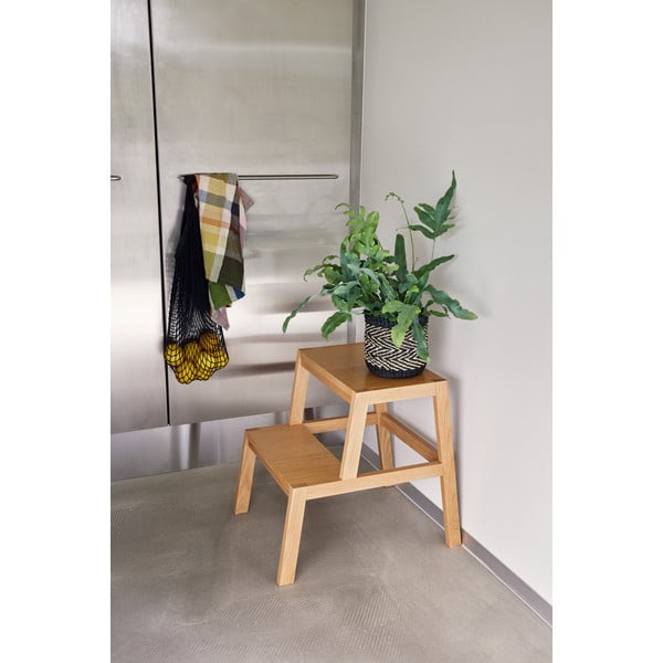 Taburetė natūralios spalvos iš ąžuolo Alp – Hübsch-image-2