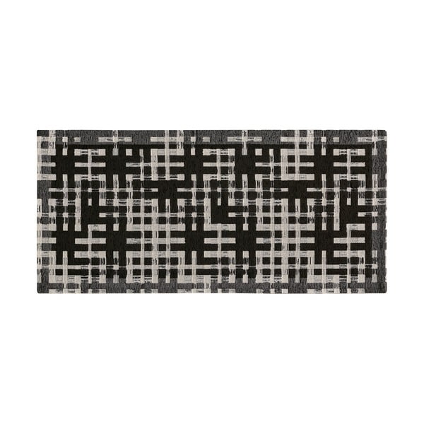 Skalbiamas kilimas juodos spalvos 55x115 cm Dama Nero – Floorita