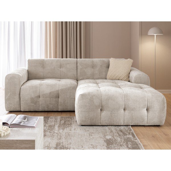 Smėlio spalvos kampinė sofa (su dešiniuoju kampu/su gultu) Melva – Ropez-image-3