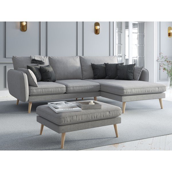 Pilkos spalvos pufas Kooko Home Lento-image-1