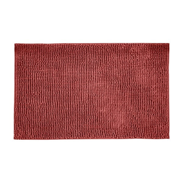 Raudonas tekstilinis vonios kambario kilimėlis 50x80 cm Chenille - Allstar
