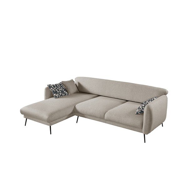 Smėlio spalvos išskleidžiama kampinė sofa Pandia Home Madrid, kairysis kampas-image-1