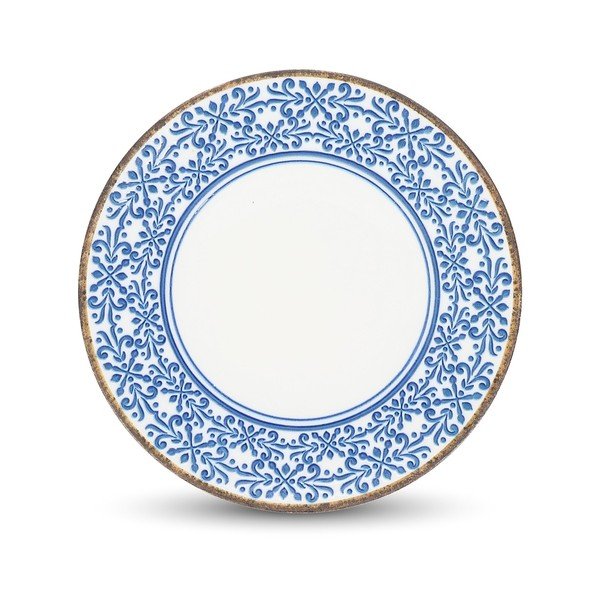 Baltos spalvos/mėlynos spalvos iš porceliano  lėkštė ø 27 cm Azul – BonBistro