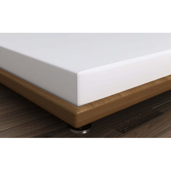 Iš medvilnės paklodė baltos spalvos su guma 140x200 cm – Mijolnir-image-1