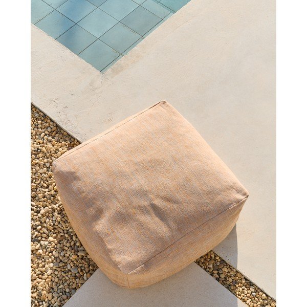 Oranžinės spalvos/natūralios spalvos pufas Vedell – Kave Home-image-1