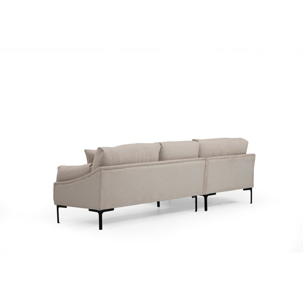 Šviesios smėlio spalvos kampinė sofa Artie Leo, kairysis kampas-image-2