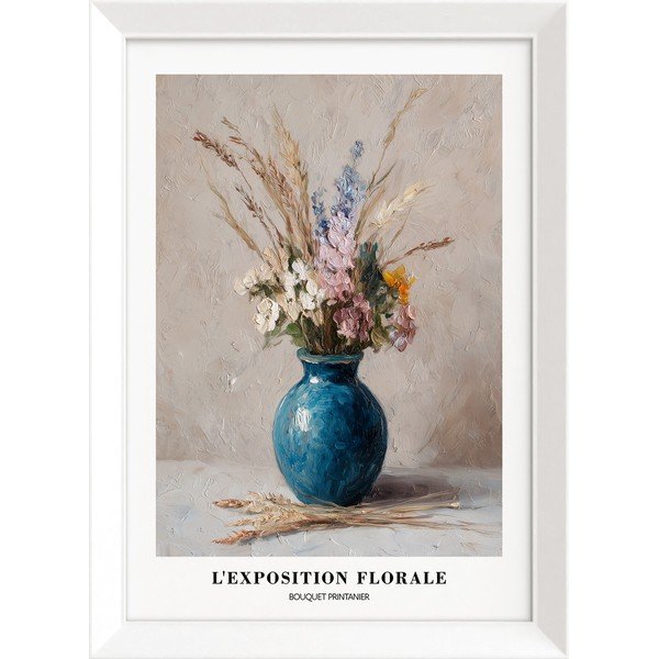 Spausdintas paveikslas su rėmeliu 56x75 cm Blue Vase – Styler