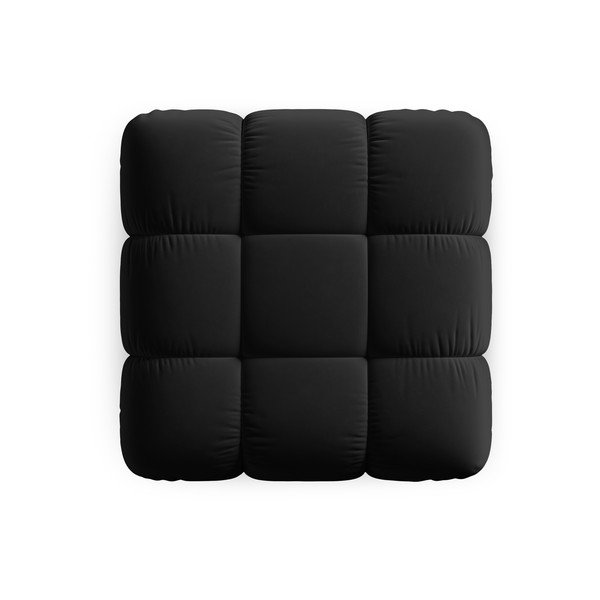 Modulinė taburetė juodos spalvos iš velveto Bellis – Micadoni Home-image-4