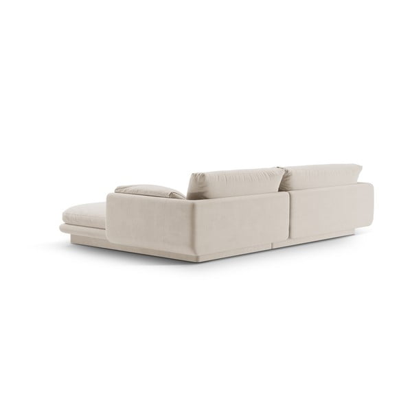 Iš velveto kampinė sofa baltos spalvos (su kairiuoju kampu/su gultu) Torino – Micadoni -image-3