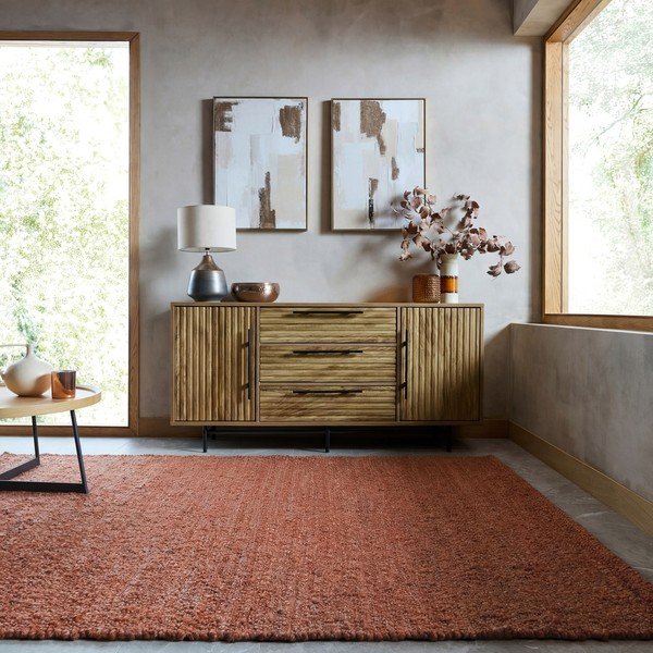 Rankų darbo terakotos spalvos kilimas 120x170 cm Finley – Flair Rugs-image-1