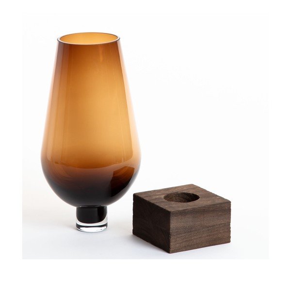 Rudo stiklo vaza "La Forma Salong", gylis 30 cm-image-2