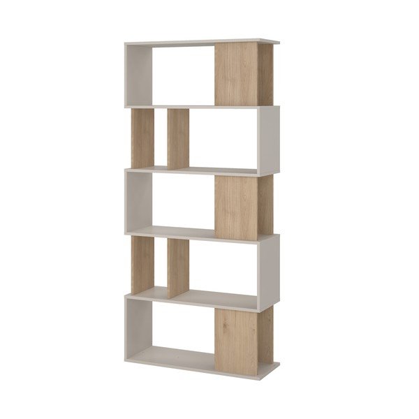 Kreminės spalvos knygų spinta  iš ąžuolo 80x173,5x29,5 cm Maze – Tvilum