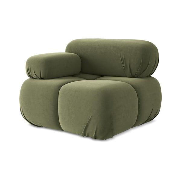 Šviesiai žalios spalvos iš velveto modulinė sofos dalis (su kairiuoju kampu) Lokua – Makamii-image-2