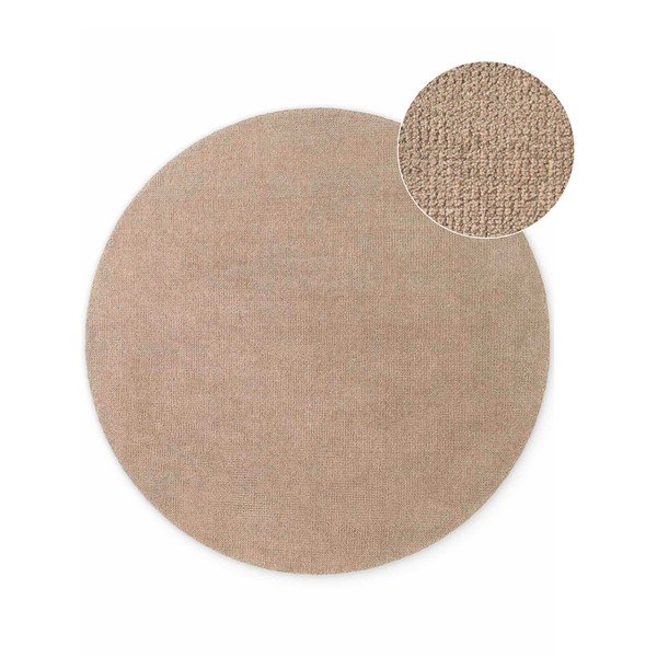 Rankų darbo smėlio spalvos iš vilnos apvalios formos kilimas ø 160 cm Greenwich – Ted Baker