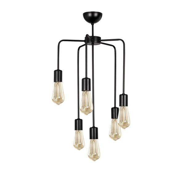 Juodos spalvos metalinis pakabinamas šviestuvas Opviq lights Linos-image-4