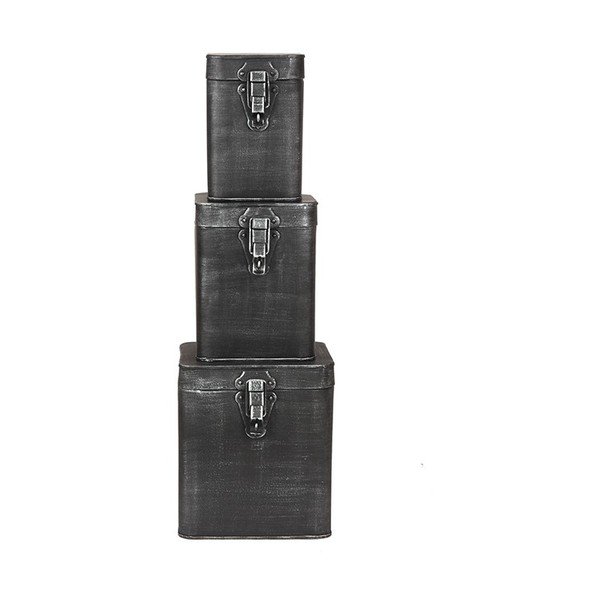 Juoda metalinė laikymo dėžė LABEL51, aukštis 17 cm-image-1