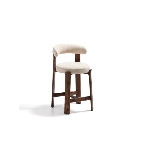 Smėlio spalvos/tamsios natūralios spalvos iš uosio masyvo baro taburetė (sėdynės aukštis 65 cm) Granite – Kave Home