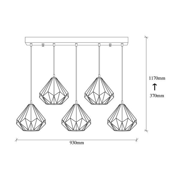 Kabantis šviestuvas juodos spalvos su metaliniu gaubtu Diamond – Opviq lights-image-4