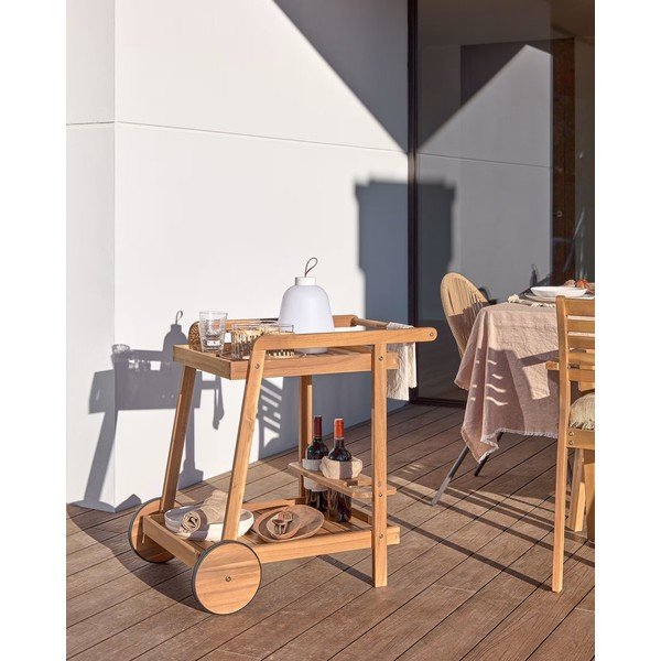 Iš akacijos masyvo vežimėlis 55x73 cm Felisa – Kave Home-image-1